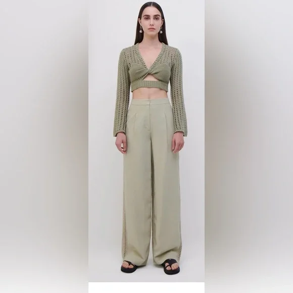 Jonathan Simkhai NWT XS NILE CROCHET CROP TOP - Picture 3 of 5